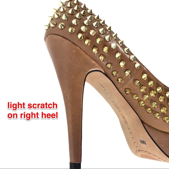 Vince Camuto Tan Spiked High Heel Platform Pumps from Neiman Marcus - Picture 8 of 12
